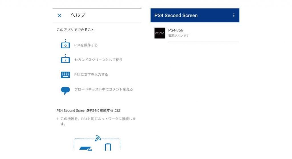 『PS4 Second Screen』ヘルプ